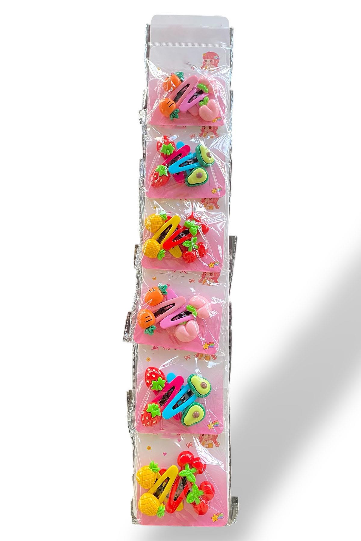 6lı Karışık Renk Karışık Figürlü Yan Toka Set 