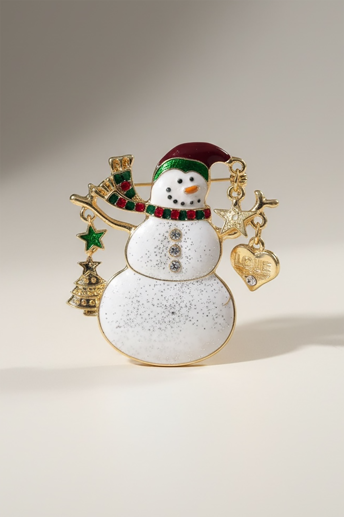 Karışık Renk Kardan Adam Figürlü Broş  