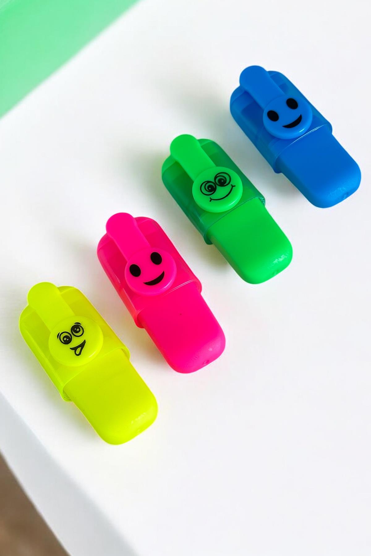 Emoji Figürlü 4lü Fosforlu Kalem Set