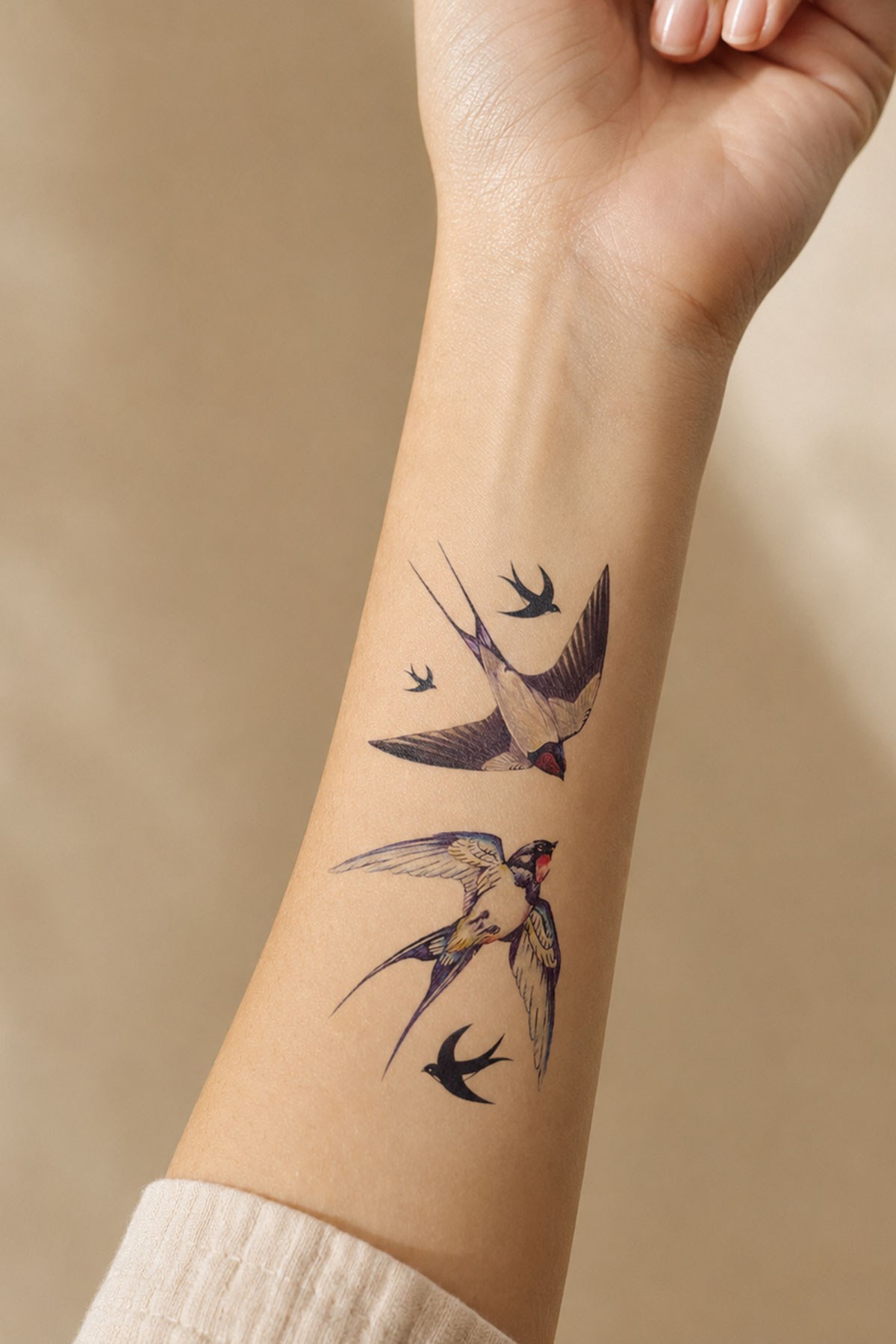 Kırlangıç Kuş Geçici Dövme Tattoo