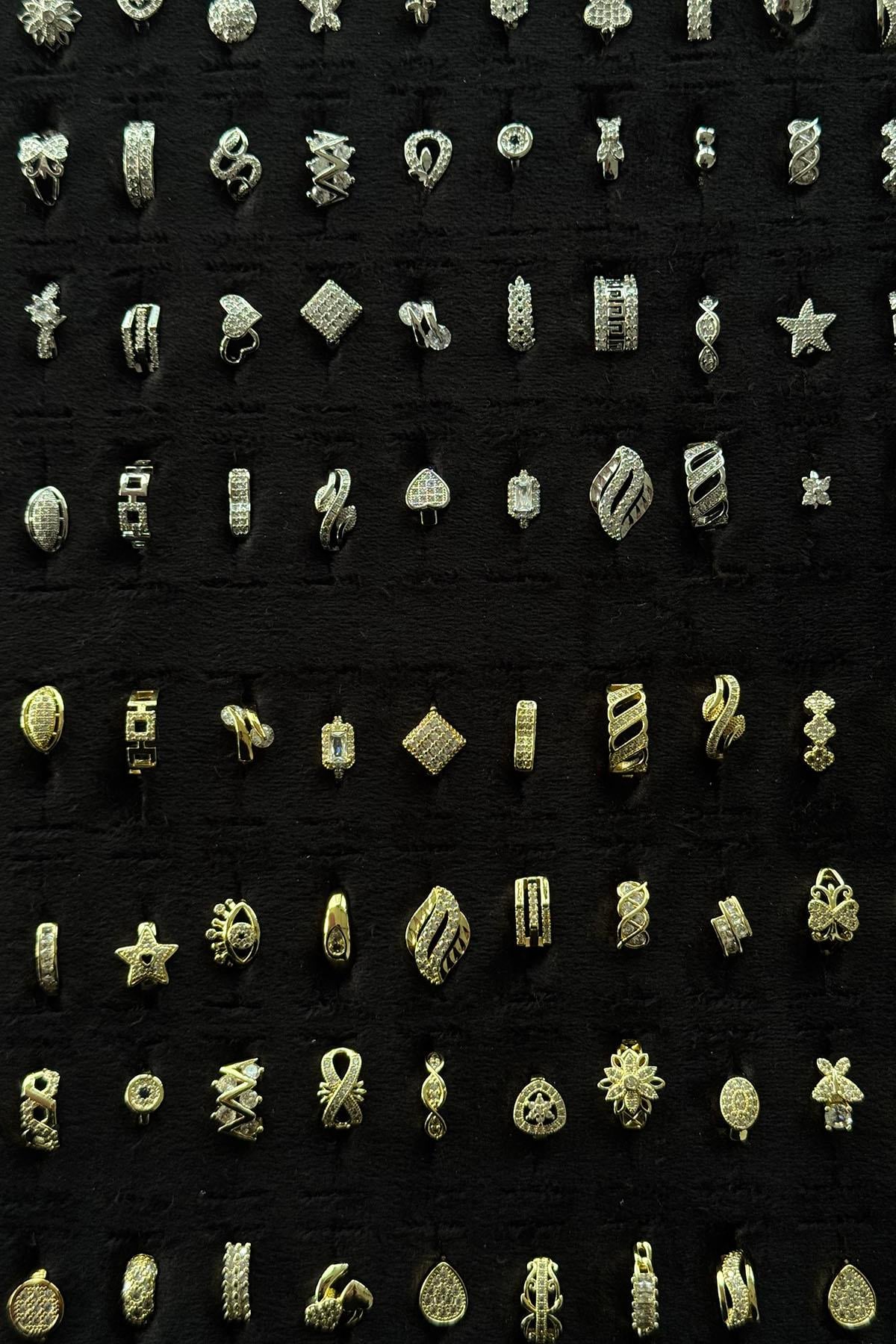 140lı Karışık Renk Standlı Tragus Küpe Set