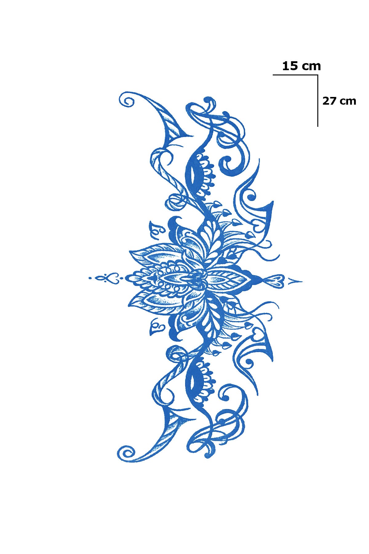 Çiçek Figürlü Sonradan Kararan Yarı Kalıcı Geçici Dövme Tattoo