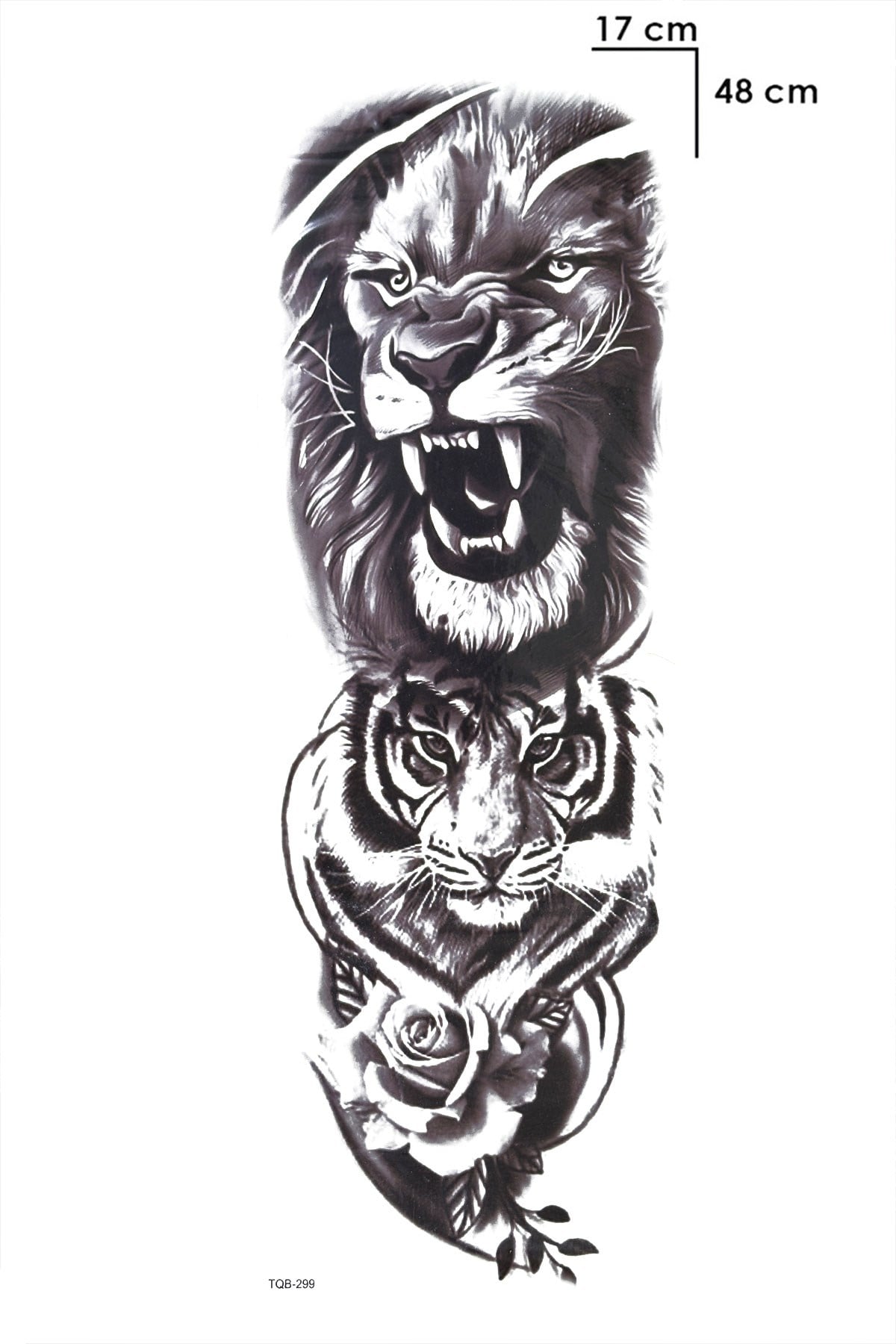 Aslan Ve Gül Geçici Dövme Tattoo
