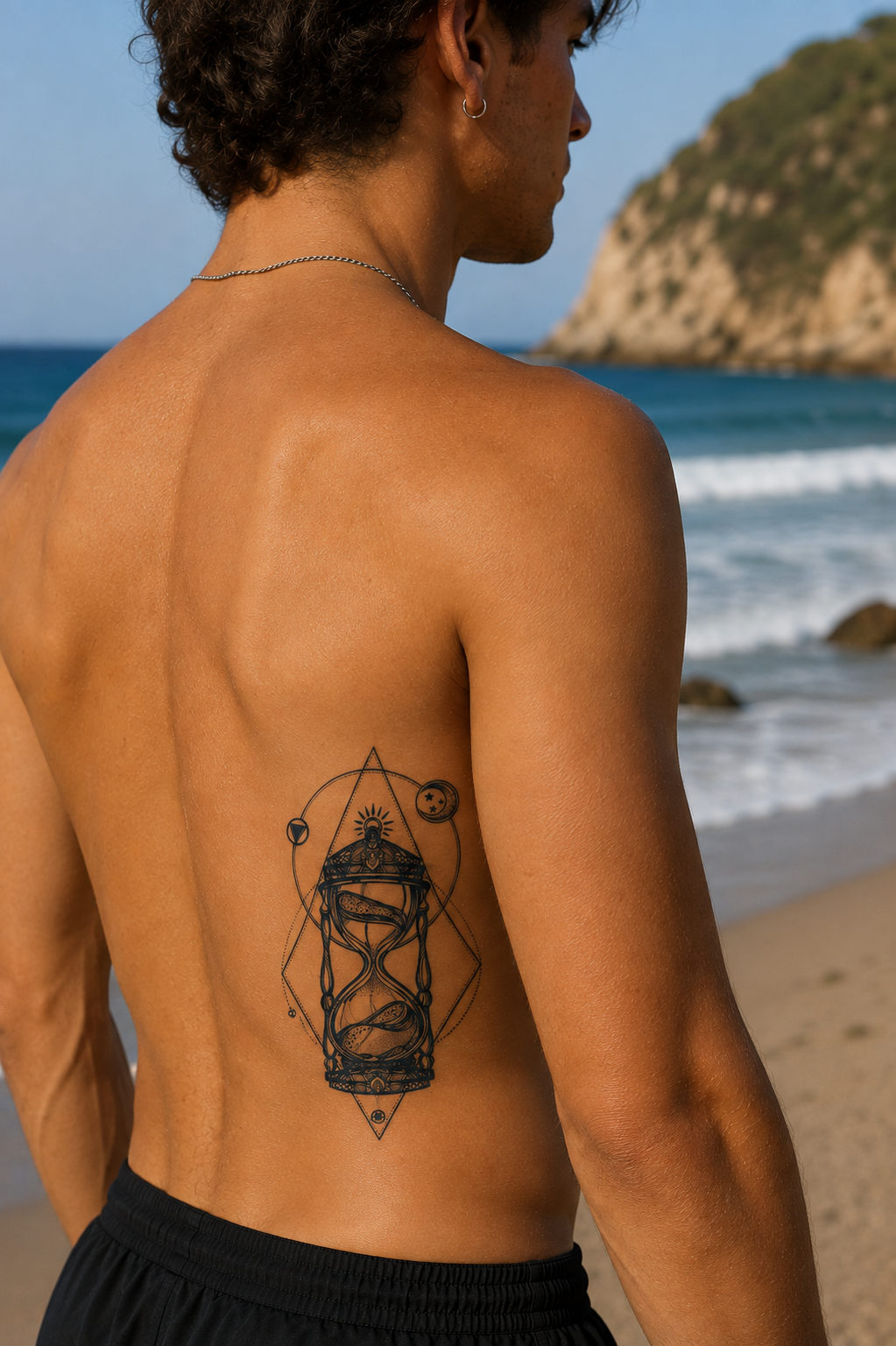 Kum Saati Sonradan Kararan Yarı Kalıcı Geçici Dövme Tattoo