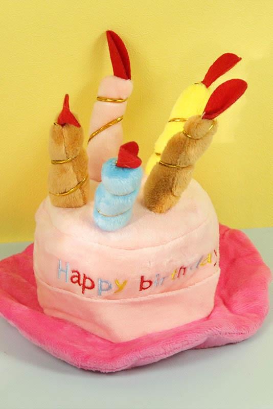 Pembe Renk Mum Figürlü Happy Birthday Yazılı Kedi Köpek Şapkası