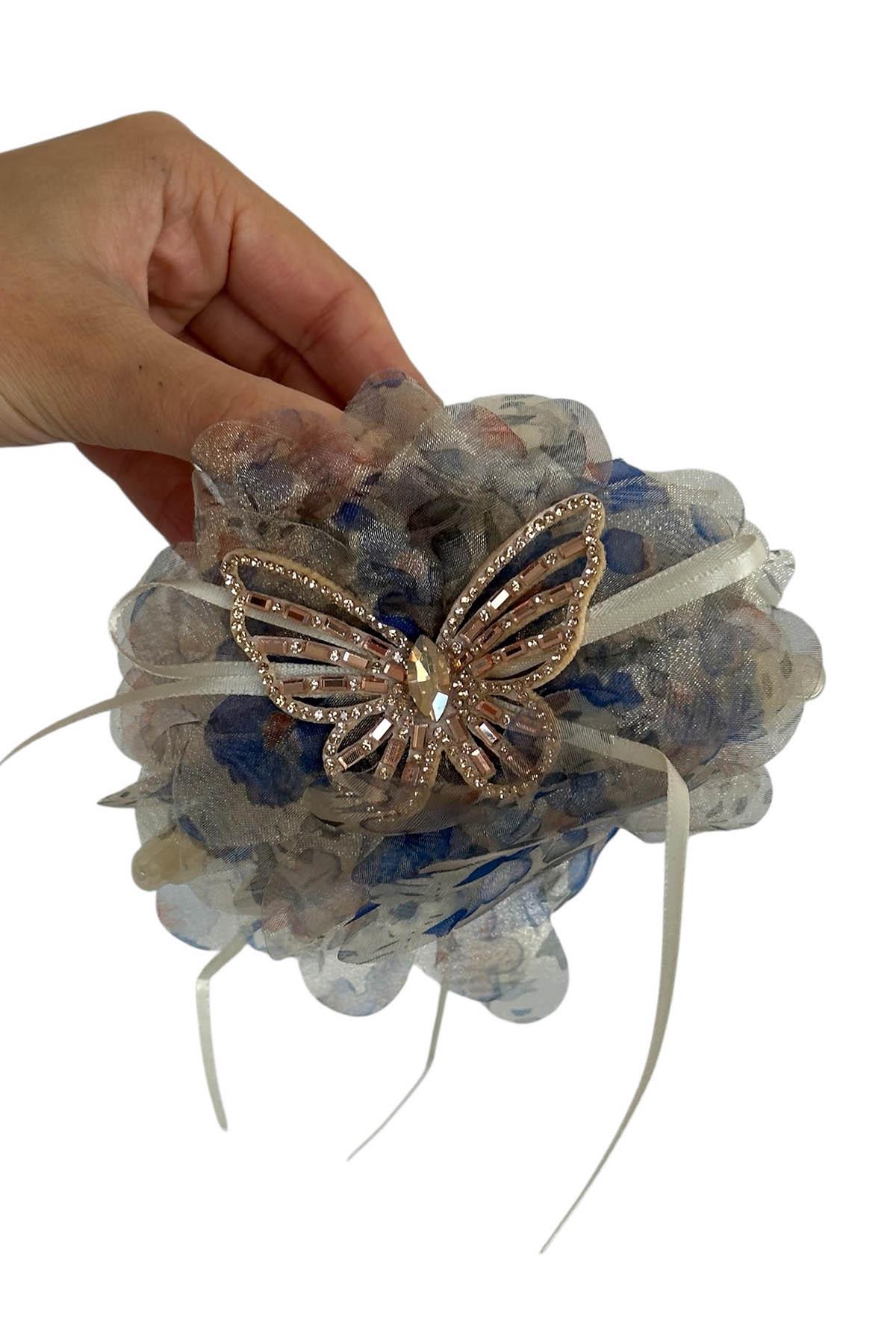 Karışık Renk Kelebek Figürlü Mandal Toka