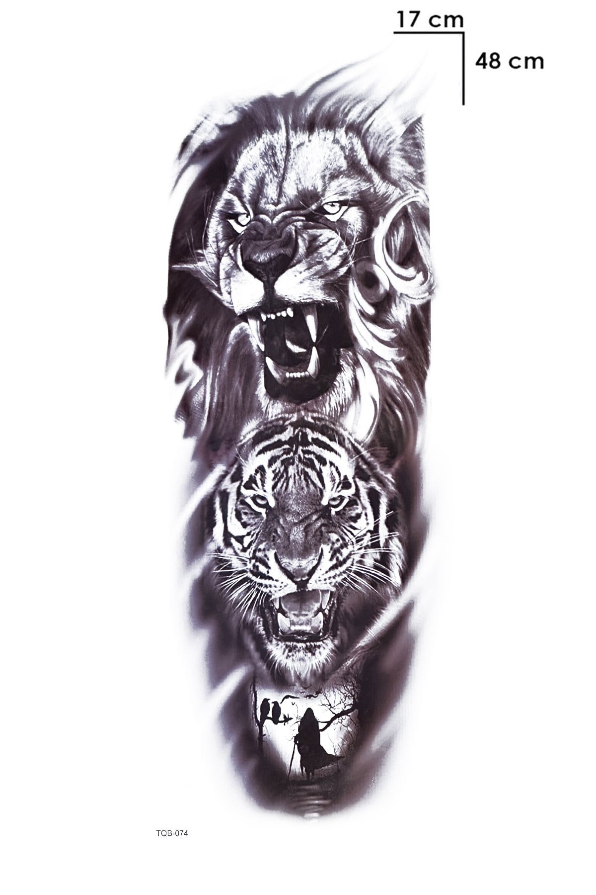 Aslan Ve Kaplan Kol Geçici Dövme Tattoo