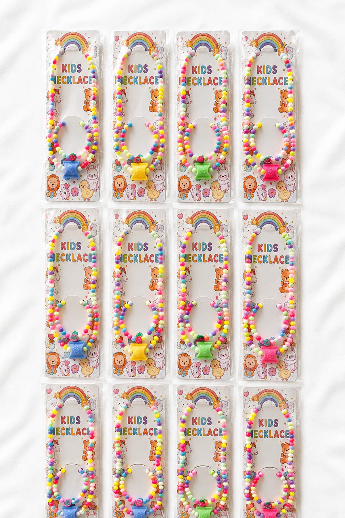 12li Karışık Figürlü Çocuk  Kolye/Bileklik Set