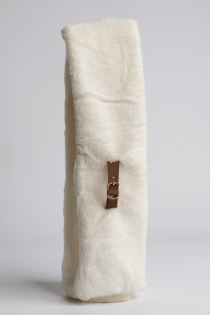 Beyaz Renk Çocuk Peluş Atkı