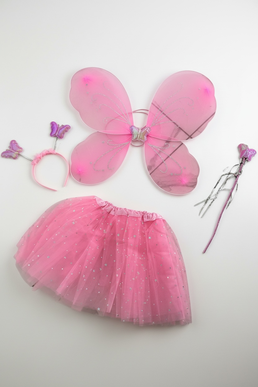 Pembe Renk Kanat /Asa /Taç /Etek Set