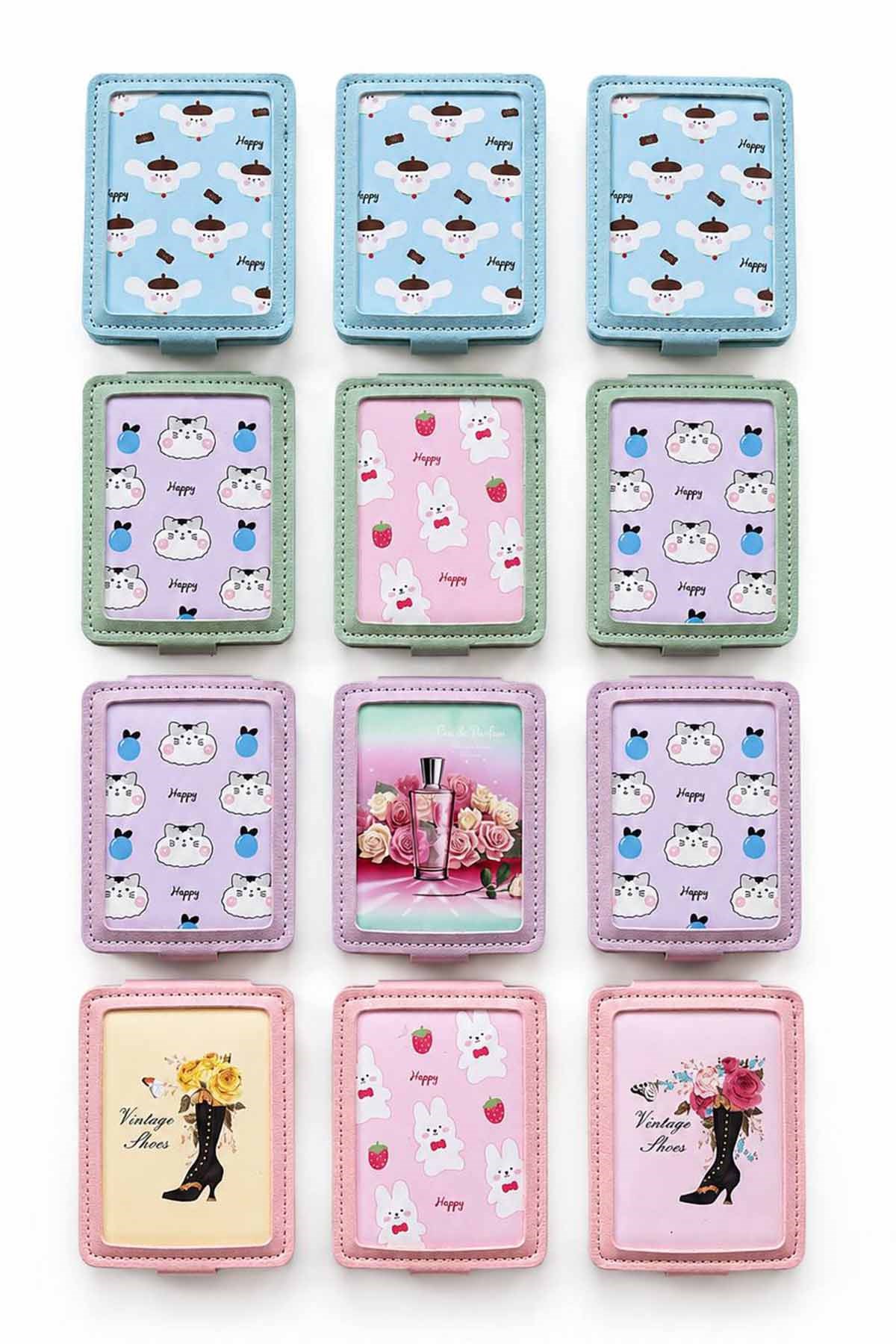 12li Karışık Renk Ayna Set