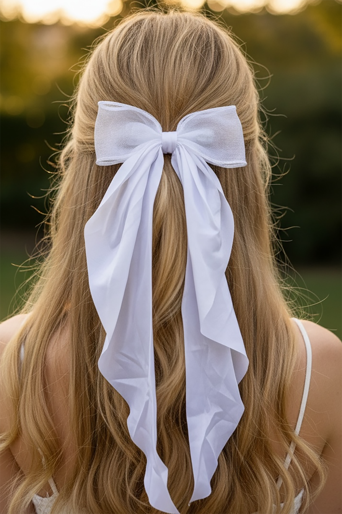 Beyaz Renk Kurdele Detaylı Pens Toka