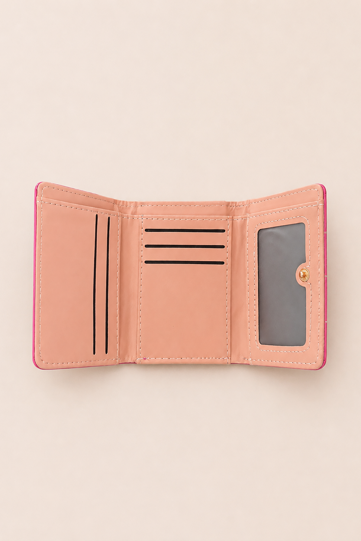Pembe Renk Kalp Figürlü Deri Kadın Cüzdan