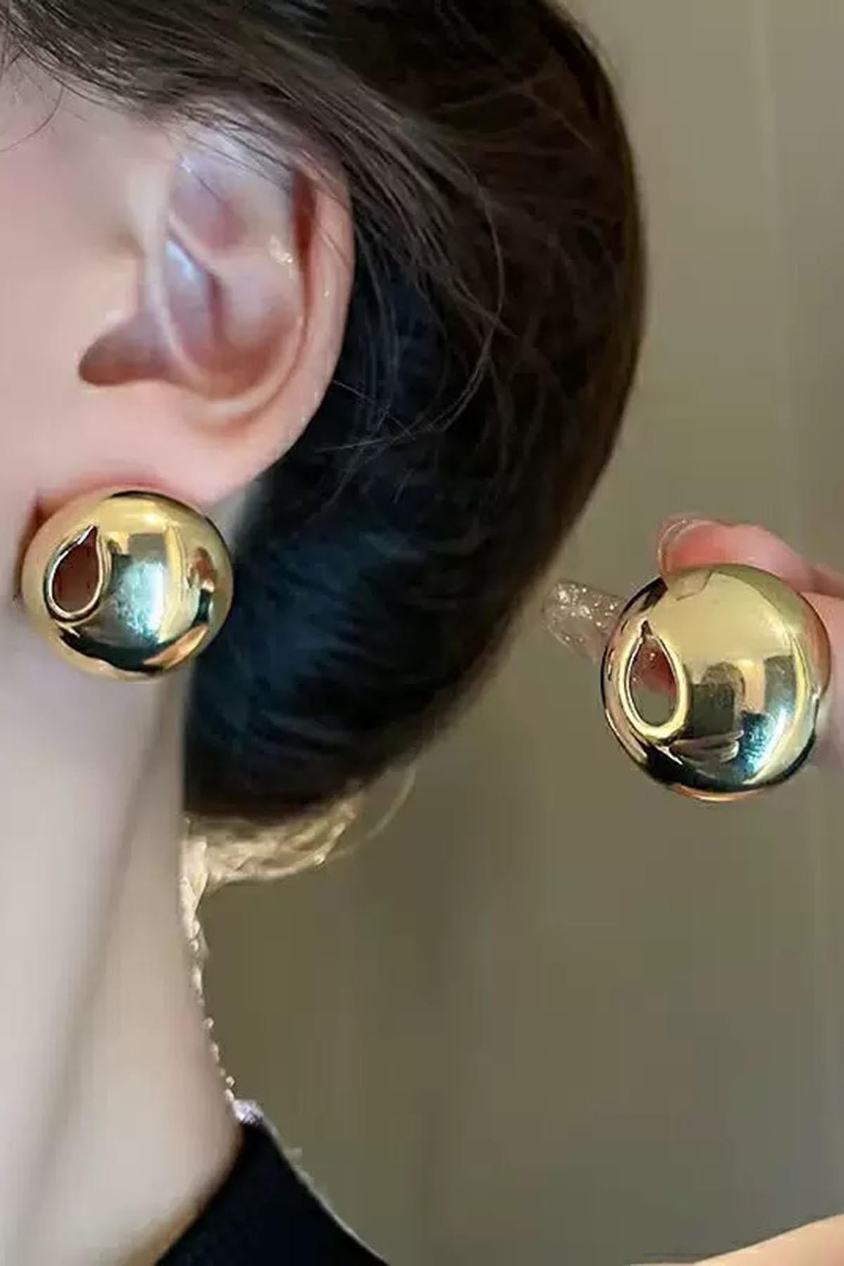 Altın Renk Metal Küpe (Çift)
