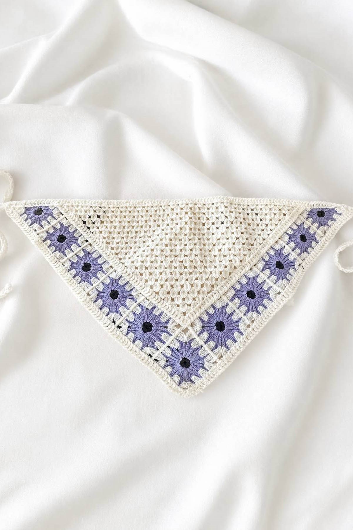 Lila   Renk Örgü Saç Bandana/Fular