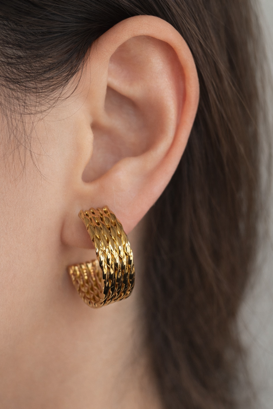 Altın Renk Çelik Küpe (Çift)