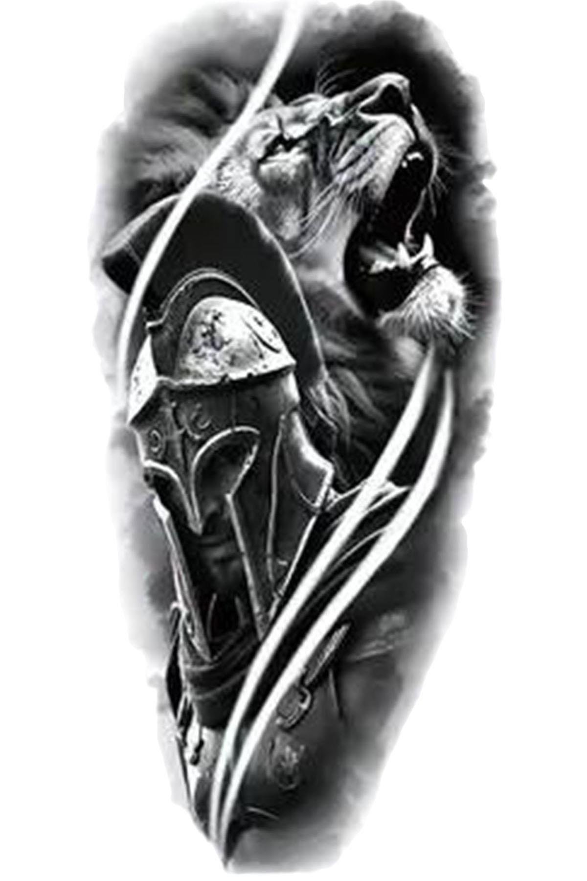 Geçici Aslan Figürlü Dövme Tattoo