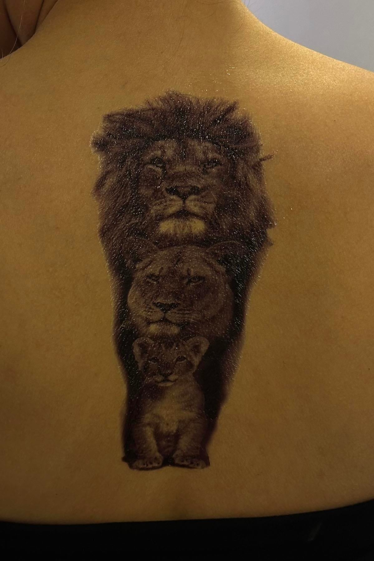 Geçici Aslan Figürlü Dövme Tattoo