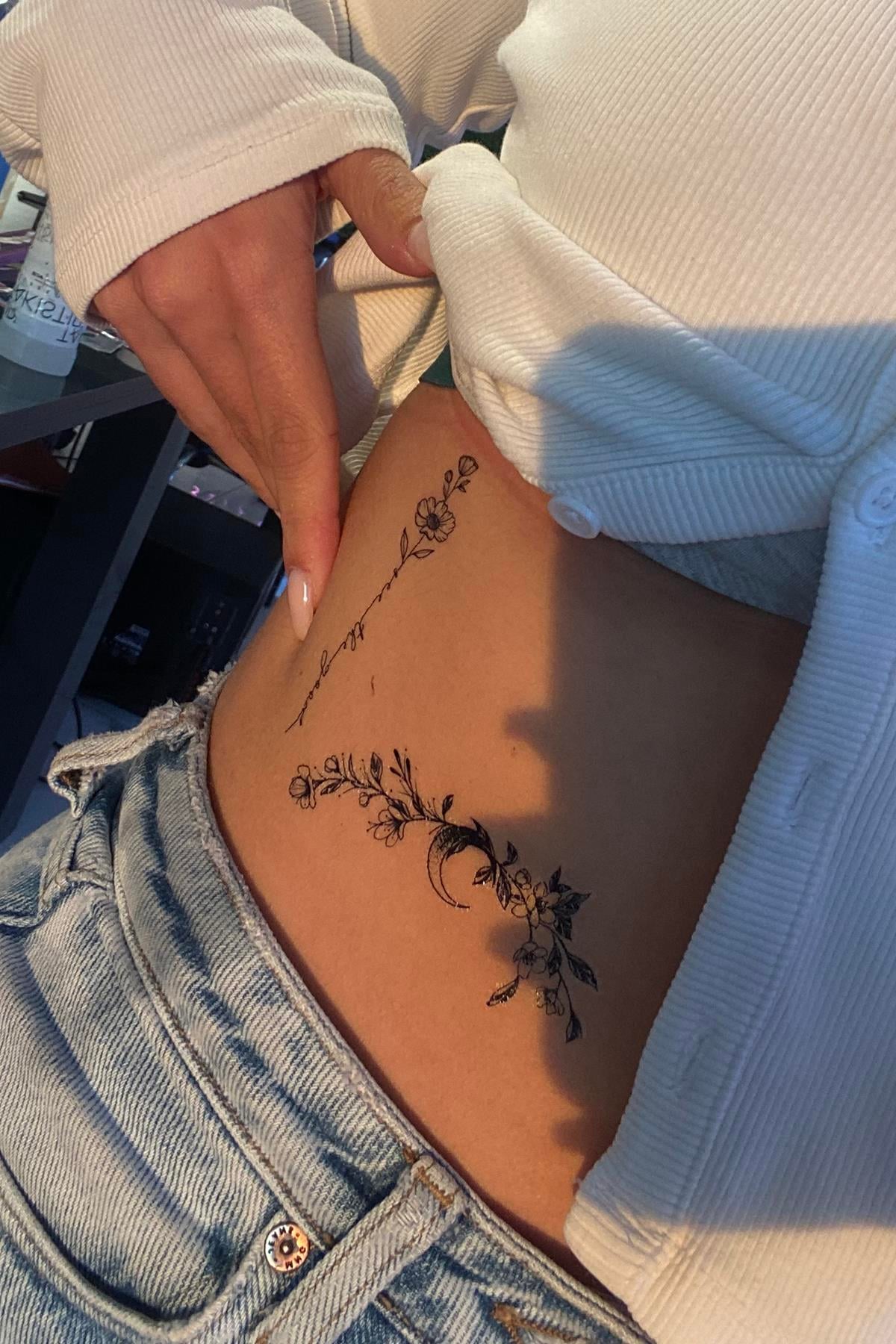 Geçici Çiçek Figürlü Mini Dövme Tattoo