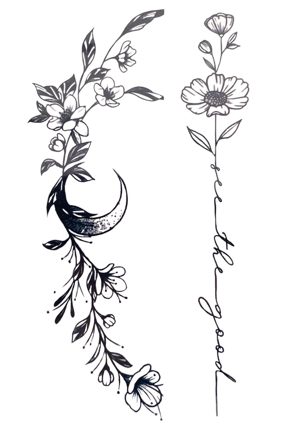 Geçici Çiçek Figürlü Mini Dövme Tattoo