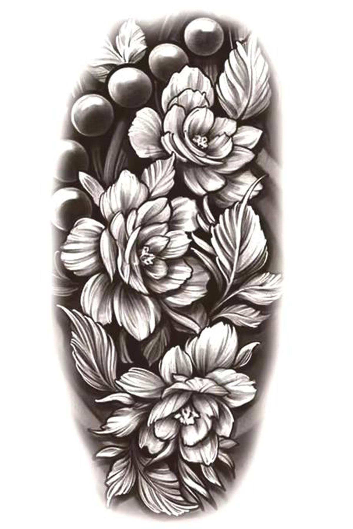 Geçici Çiçek Figürlü Dövme Tattoo