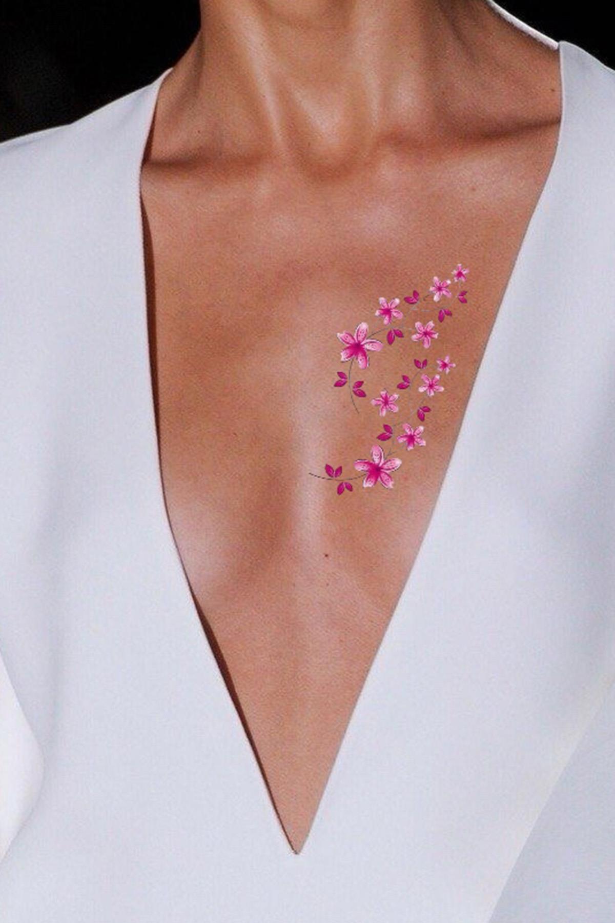 Geçici Çiçek Figürlü Mini Dövme Tattoo