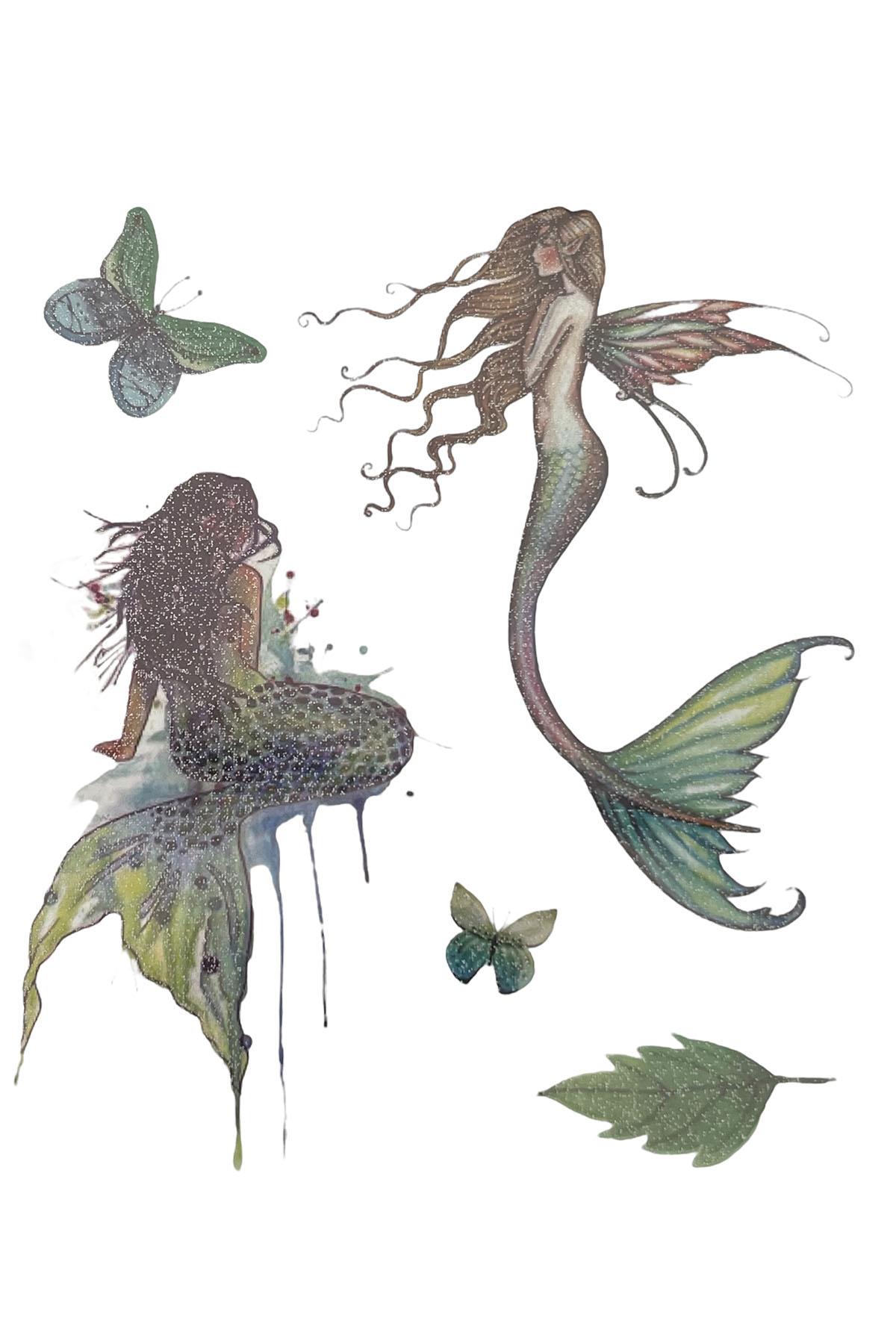 Geçici Deniz Yıldızı Figürlü Simli Dövme Tattoo