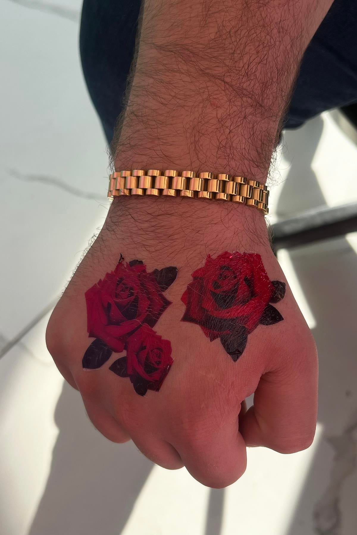 Geçici Gül Figürlü Mini Dövme Tattoo
