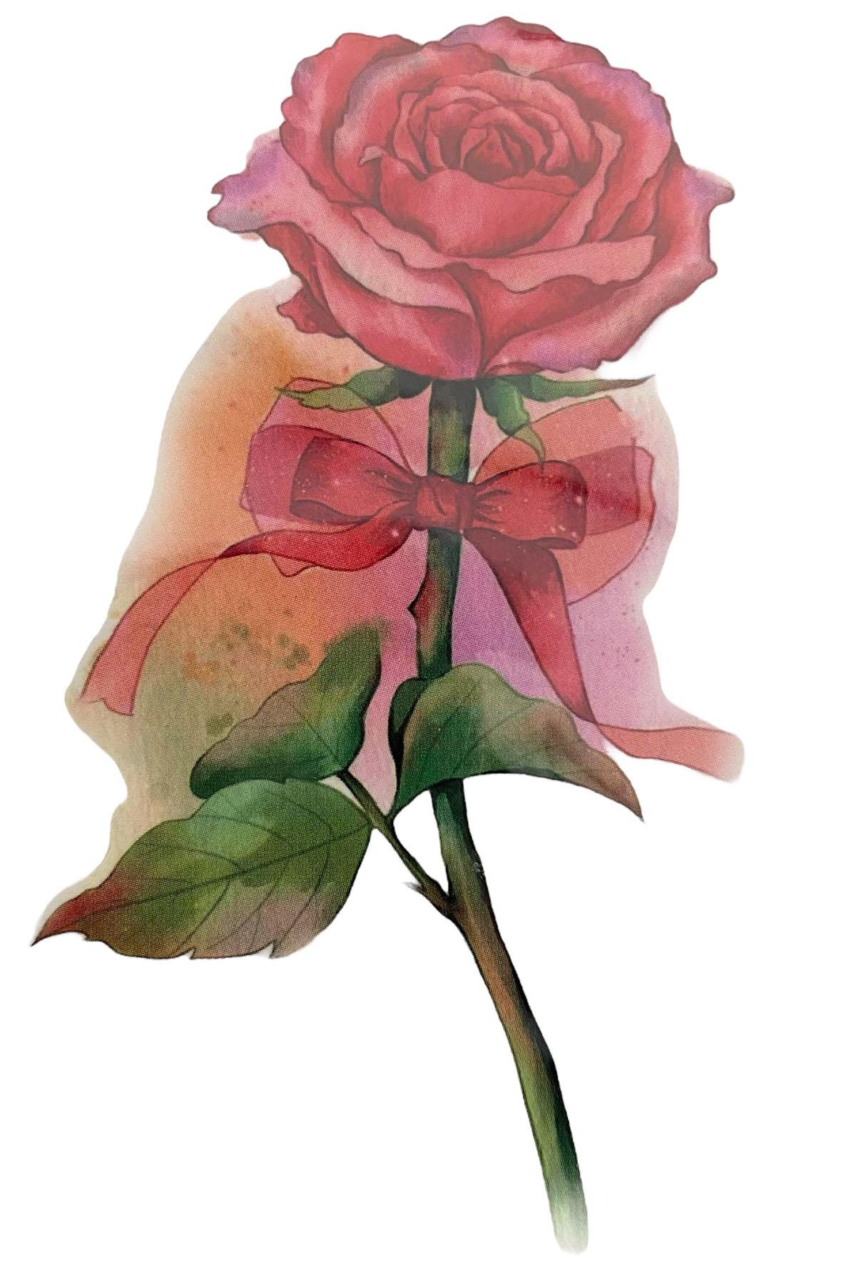 Geçici Gül Figürlü Mini Dövme Tattoo