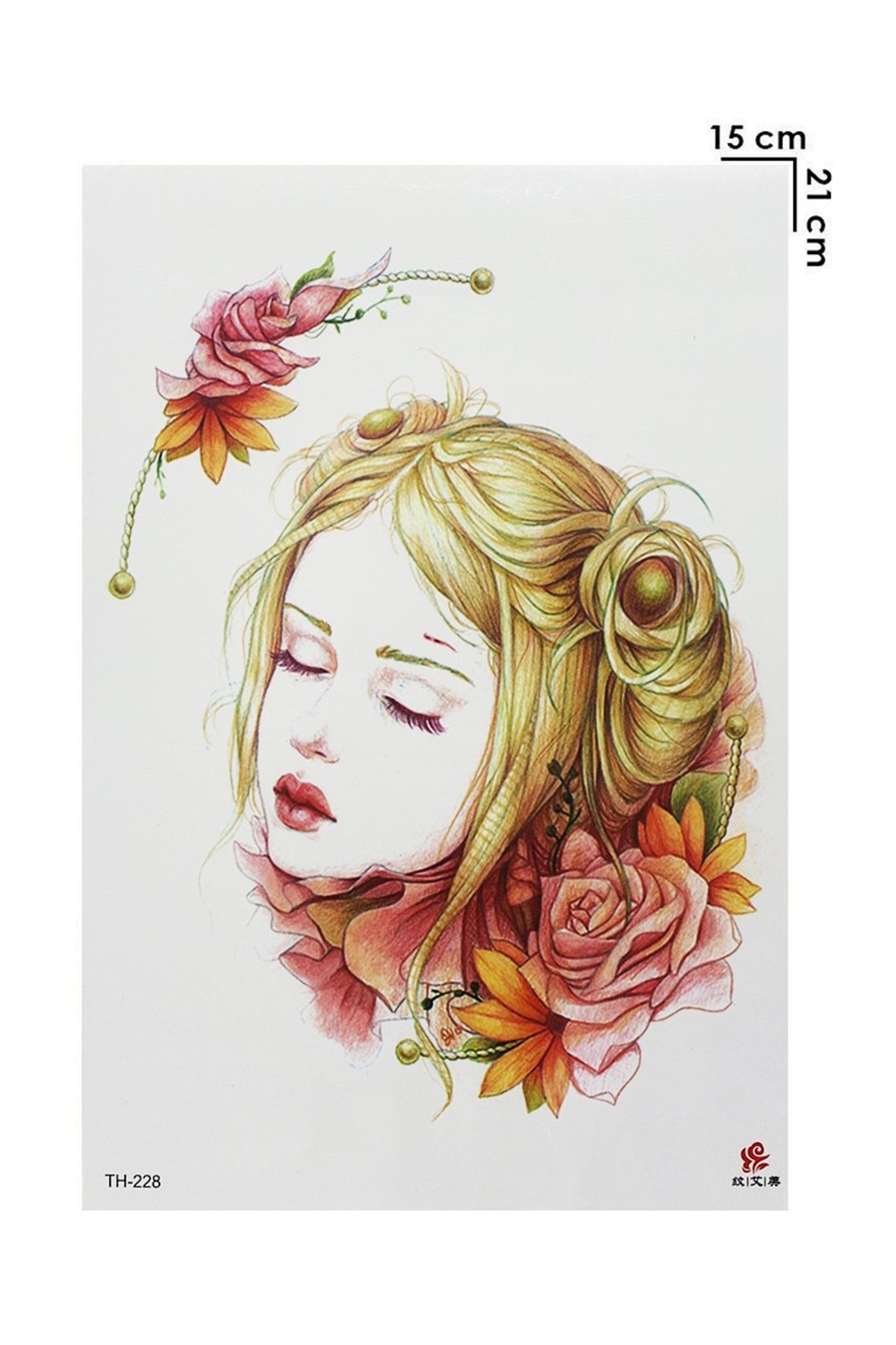 Temporary Woman and Rose Model Tattoo Tattoo