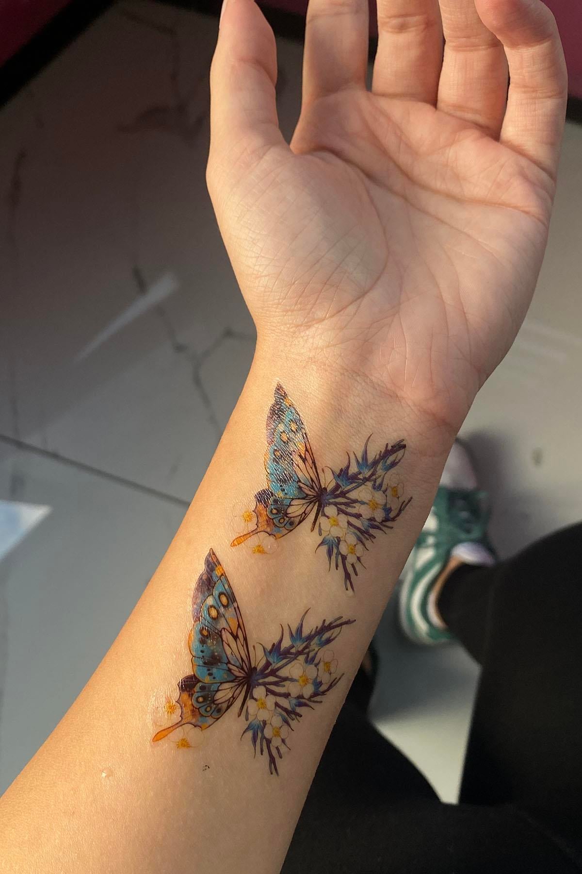 Geçici Kelebek Figürlü Mini Dövme Tattoo