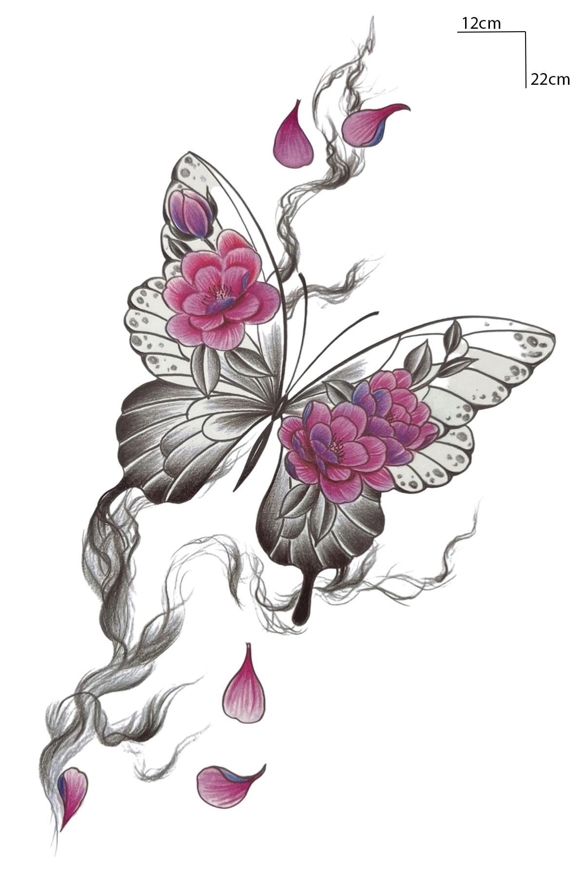 Geçici Kelebek Figürlü Dövme Tattoo