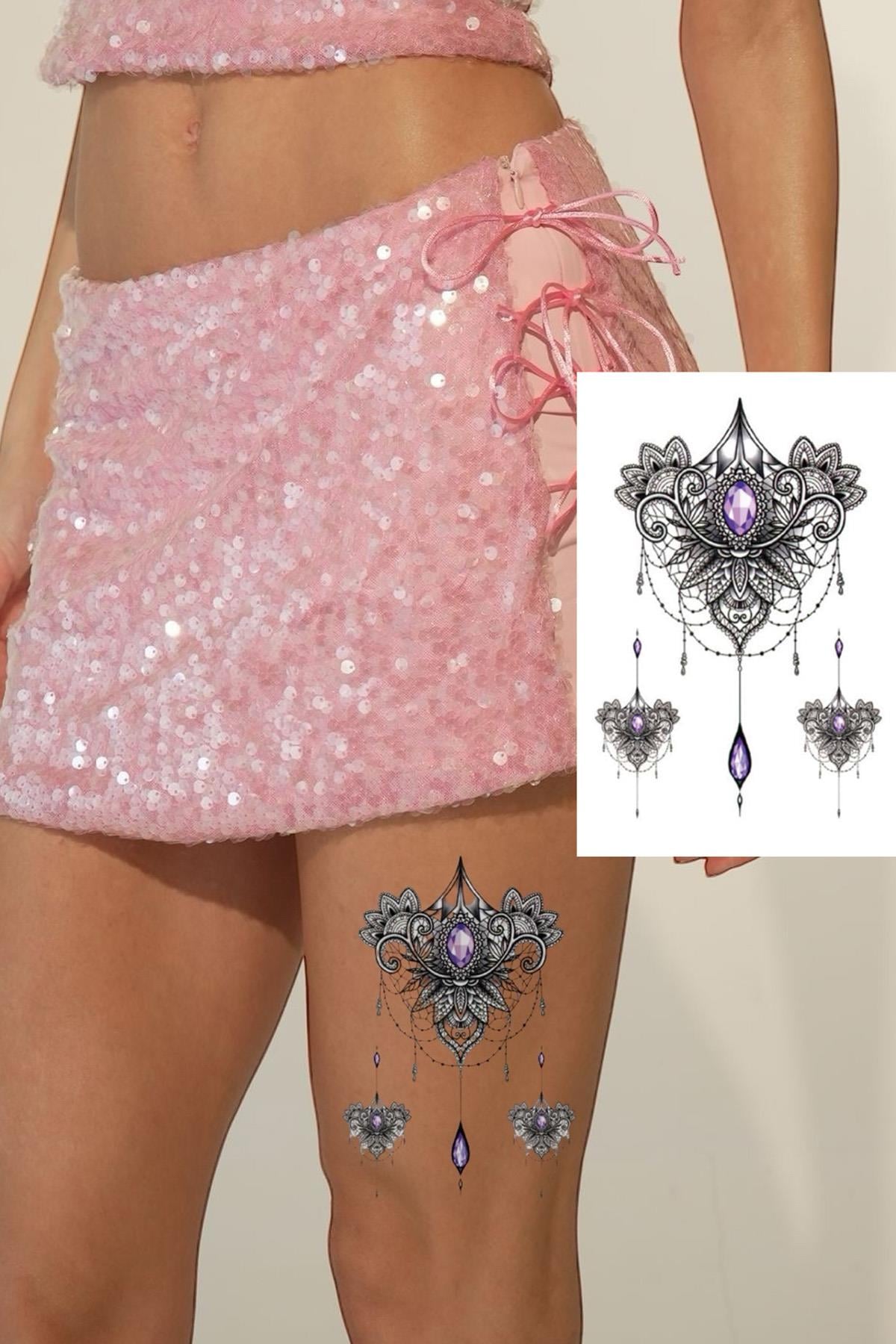 Geçici Lotus Figürlü Dövme Tattoo