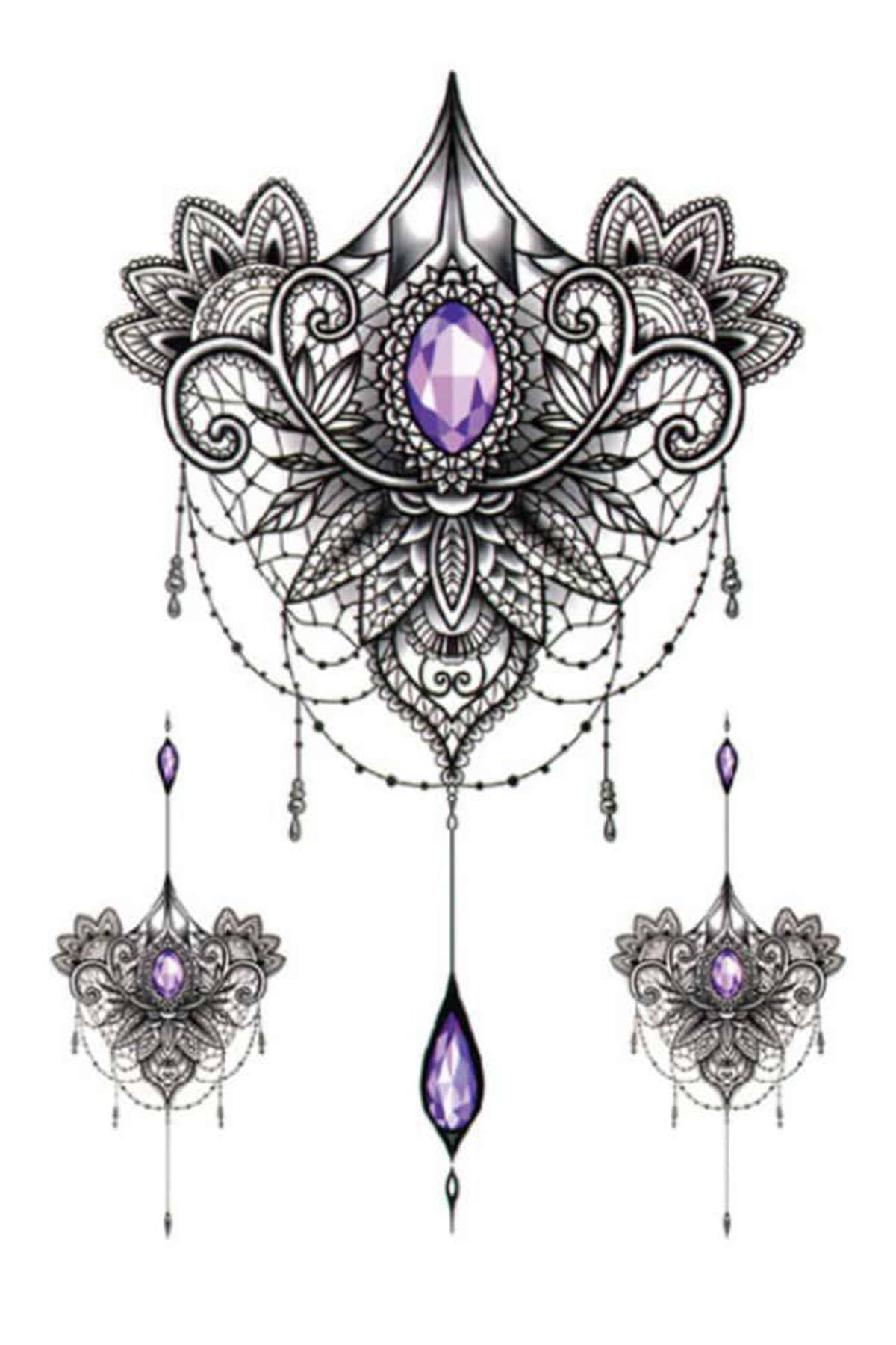 Geçici Lotus Figürlü Dövme Tattoo