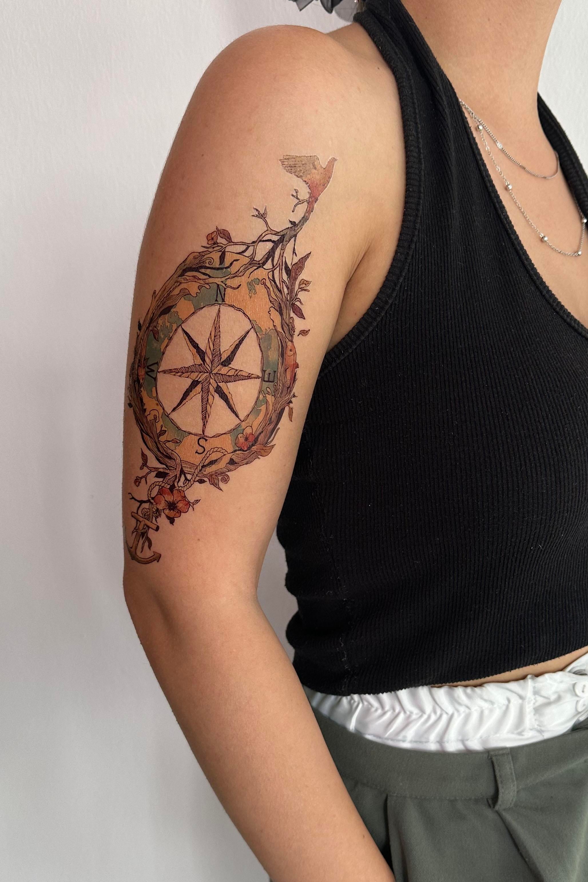 Geçici Pusula Dövme Tattoo