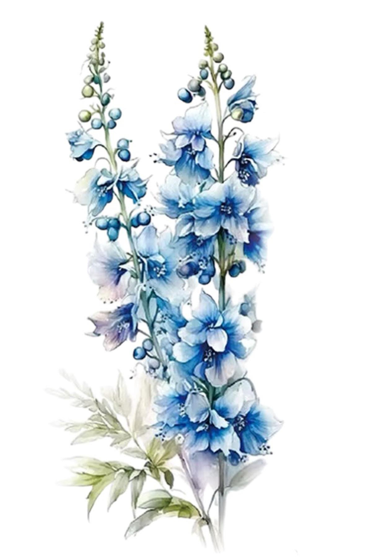 Geçici Sümbül Çiçeği Figürlü Mini Dövme Tattoo