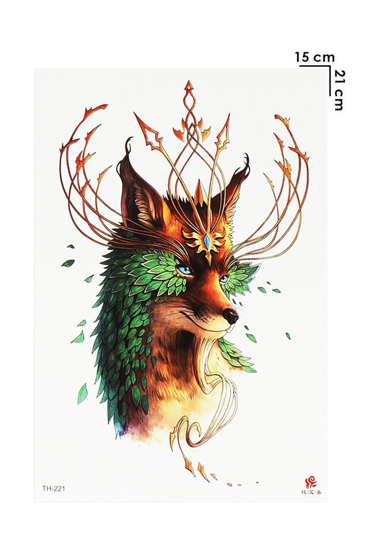 Temporary Crowned Fox Tattoo Tattoo