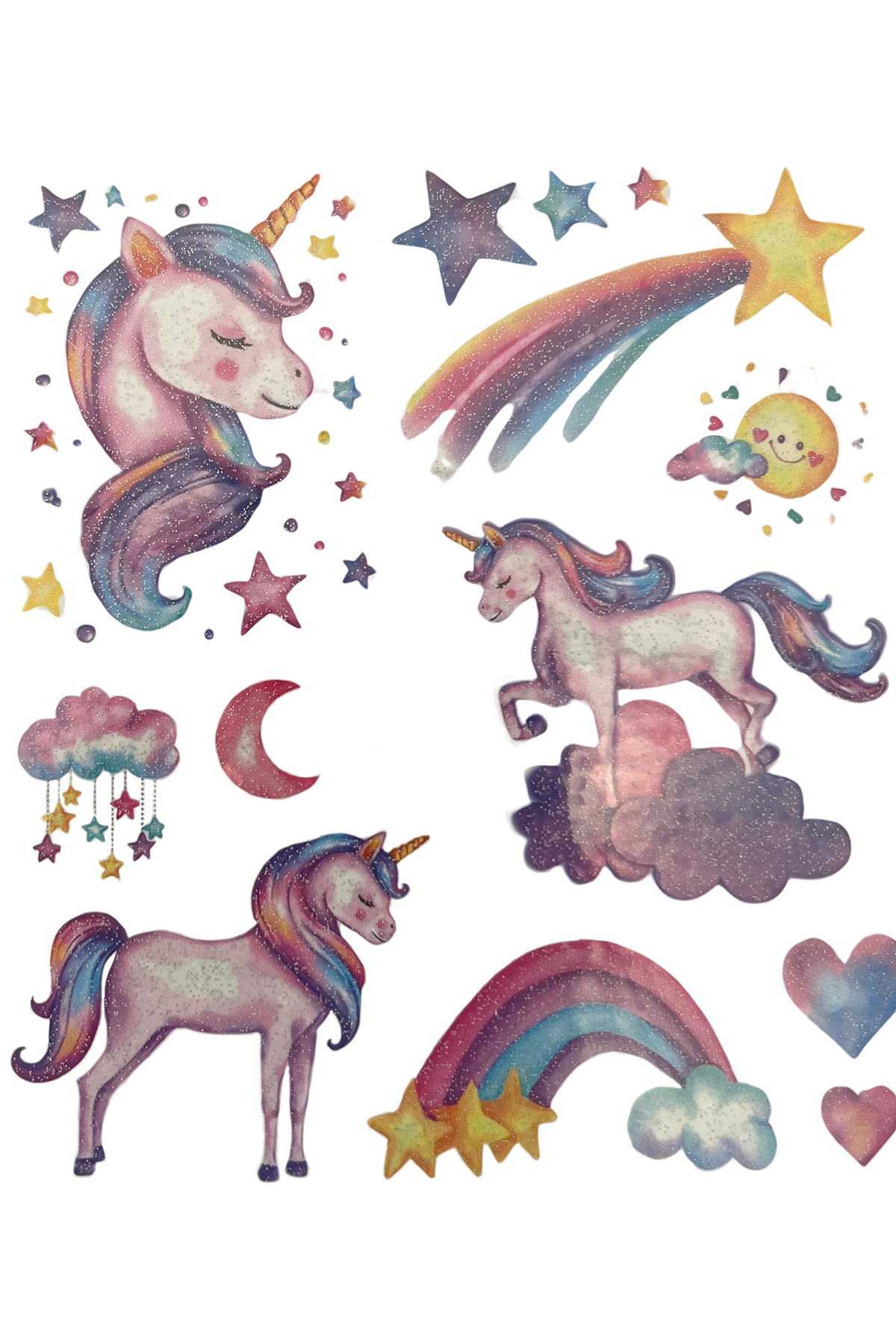 Geçici Unicorn Figürlü Simli Dövme Tattoo