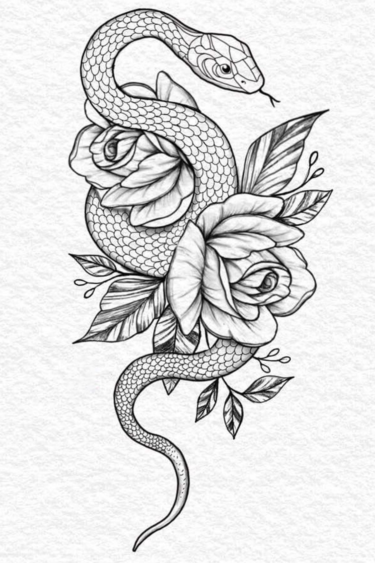 Geçici Yılan Figürlü Dövme Tattoo