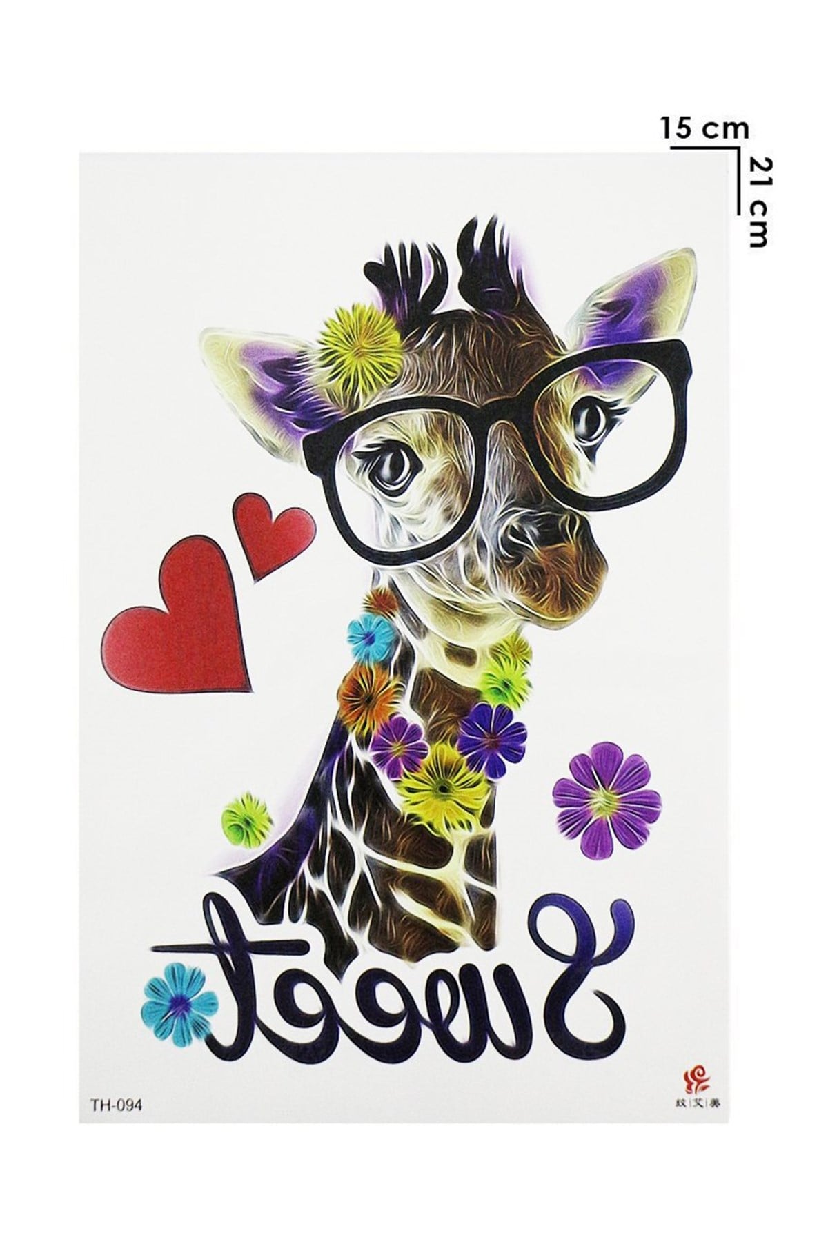 Temporary Giraffe, Heart, Lettering Tattoo Tattoo