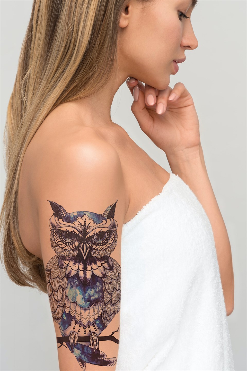 Realistic Temporary Owl Tattoo Tattoo