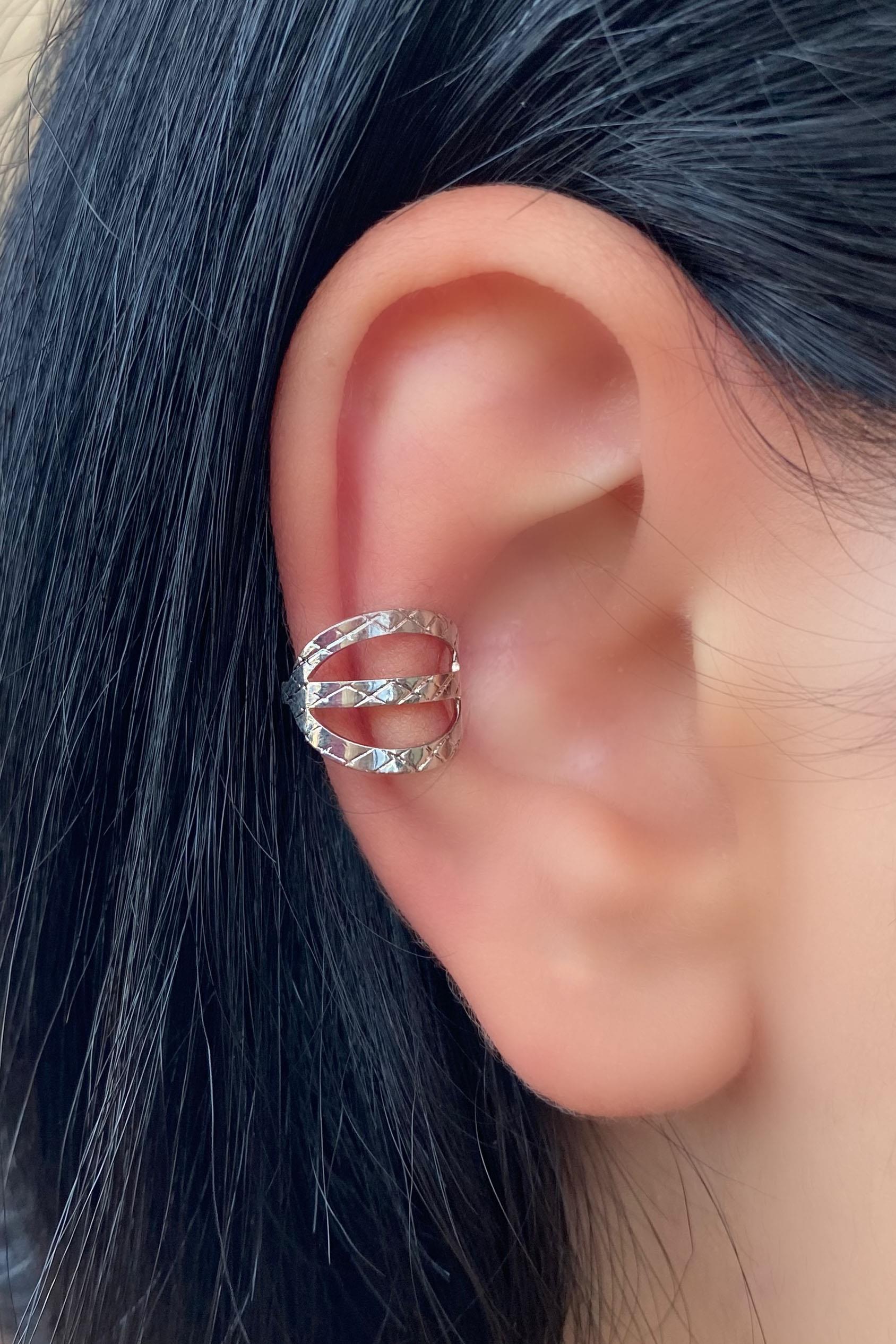Gümüş Renk Halka Ear Cuff (Çift)