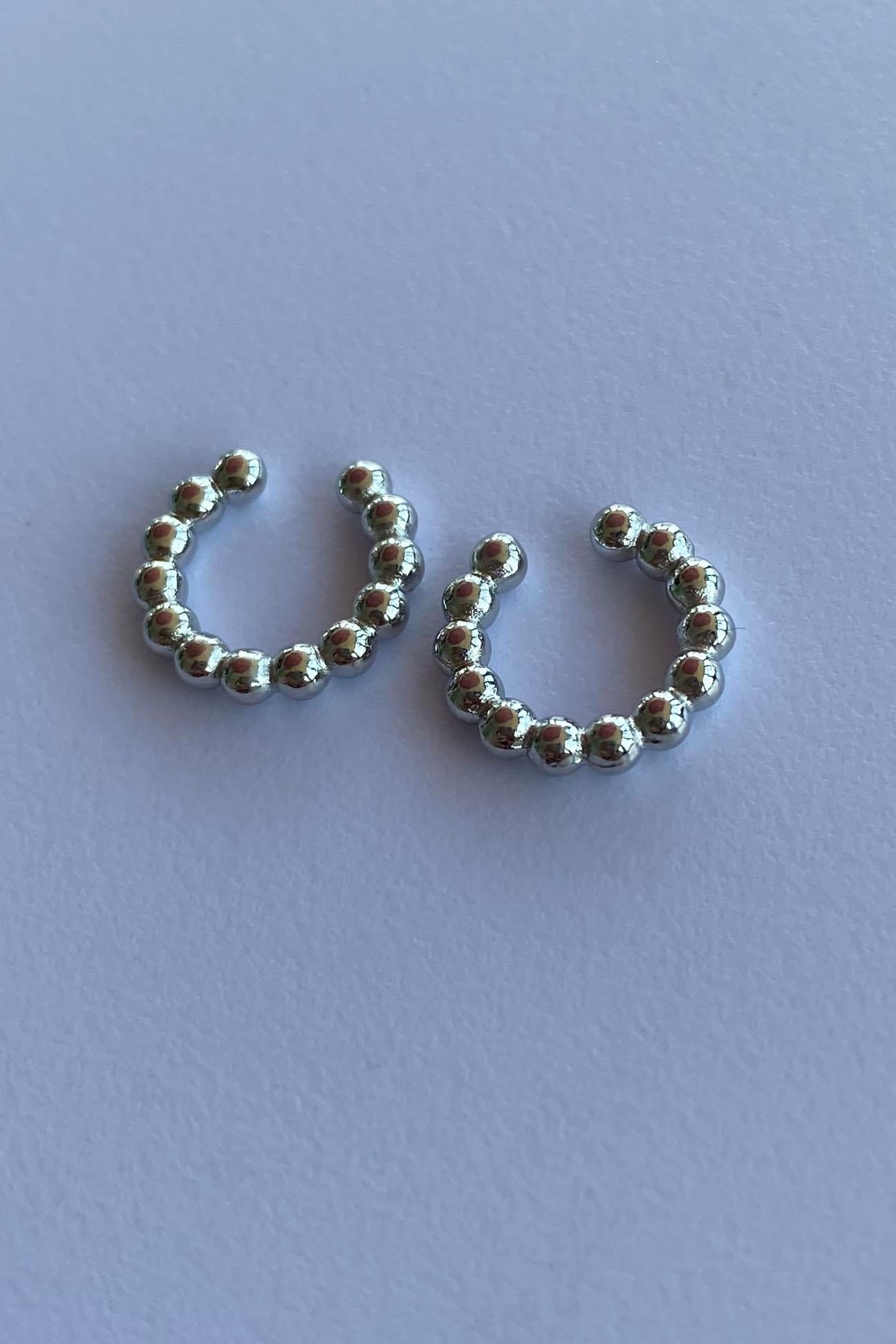 Gümüş Renk Halka Ear Cuff (Çift)