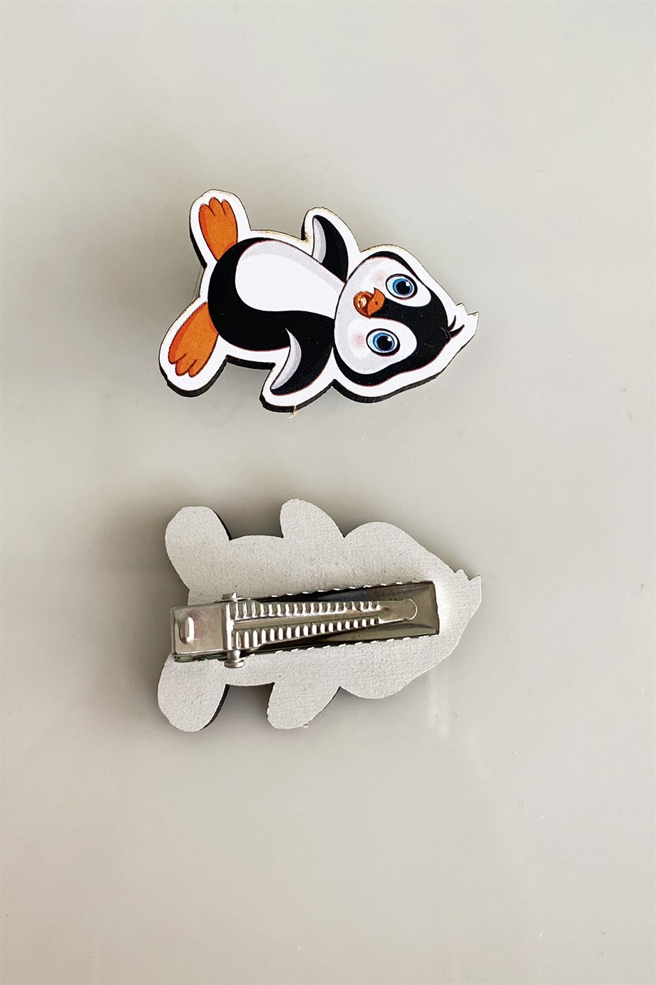 İkili Penguen Figürlü Çocuk Pens Toka Set 