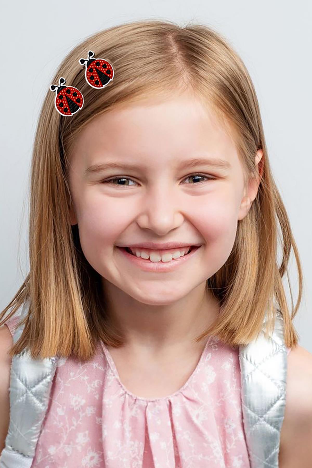 İkili Uğur Böceği Figürlü Çocuk Pens Toka Set