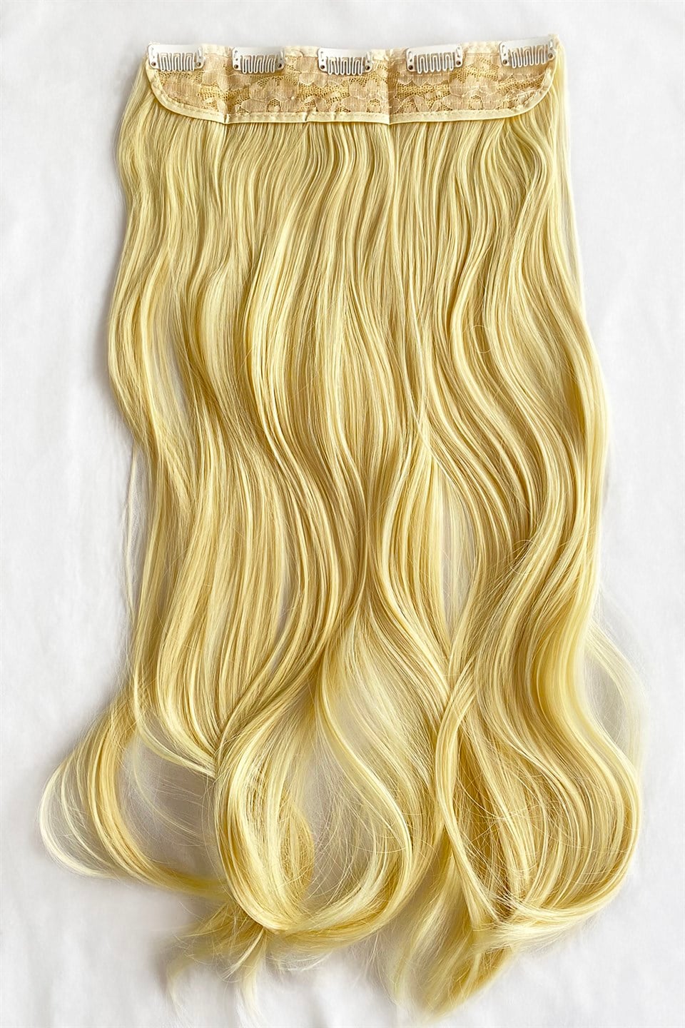 Isıya Dayanıklı Yarımay Çıtçıt Saç - 613# - Plaj Sarısı -  Dalgalı - 60 Cm - 110 Gr