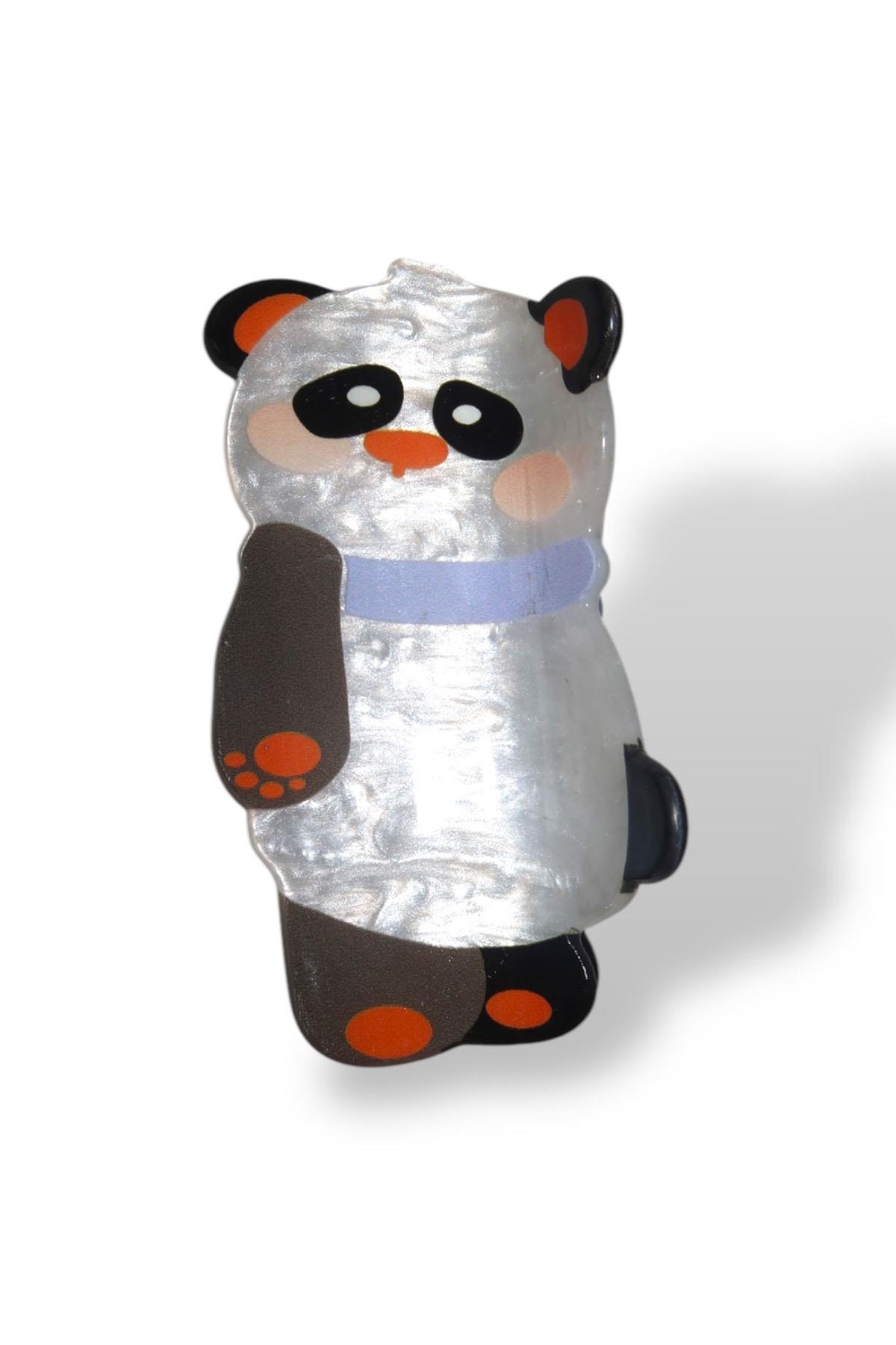Karışık Renk Panda Figürlü Kemik Mandal Toka