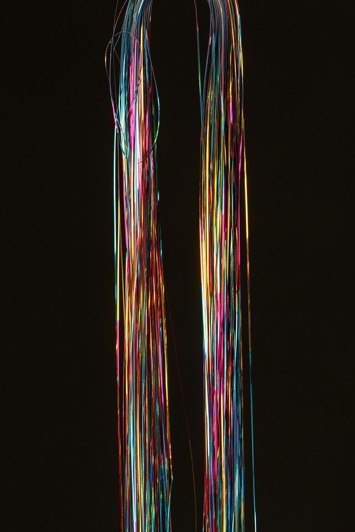 Karışık Renk Simli Yan Postiş Hair Tinsel Shiny Hair (50 Cm)