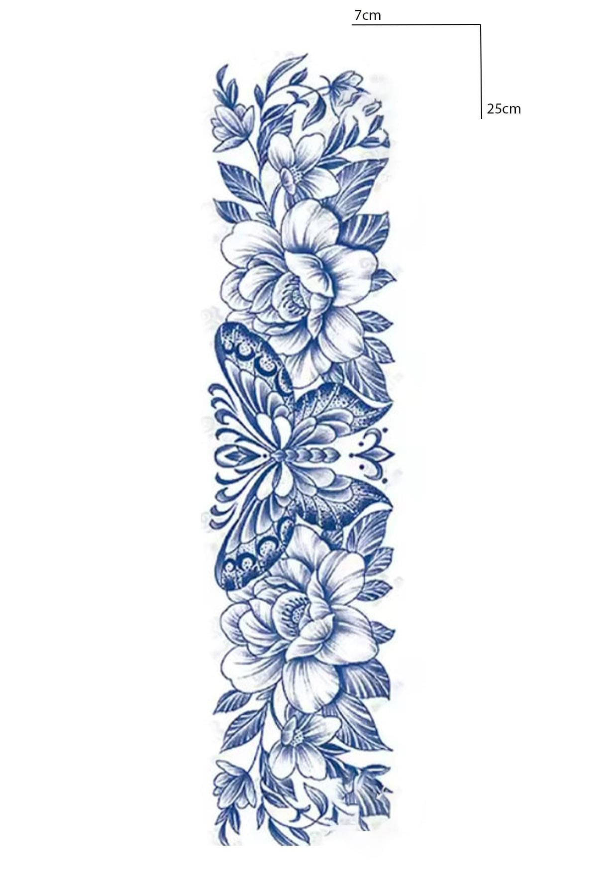 Kelebek Figürlü 12 Saat Sonra Kararan Geçici Dövme Tattoo