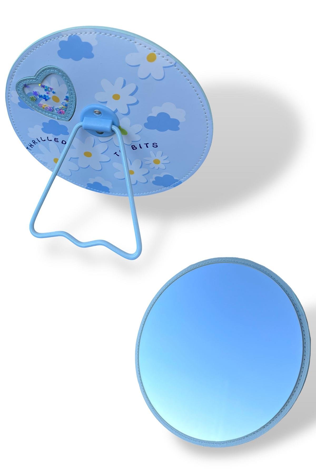 Mavi Renk Karışık Figürlü Yuvarlak Masa Aynası